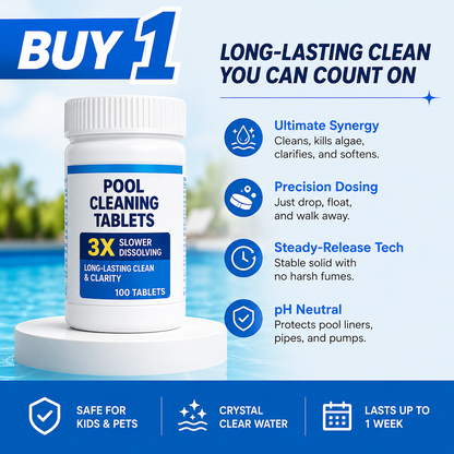 🏊‍♂️ Pool Cleaning Tablets for Crystal Clear Water – Drop, Dissolve, Dive In! 🌊✨